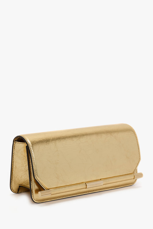 202 Clutch Bag In Gold Distressed Leather