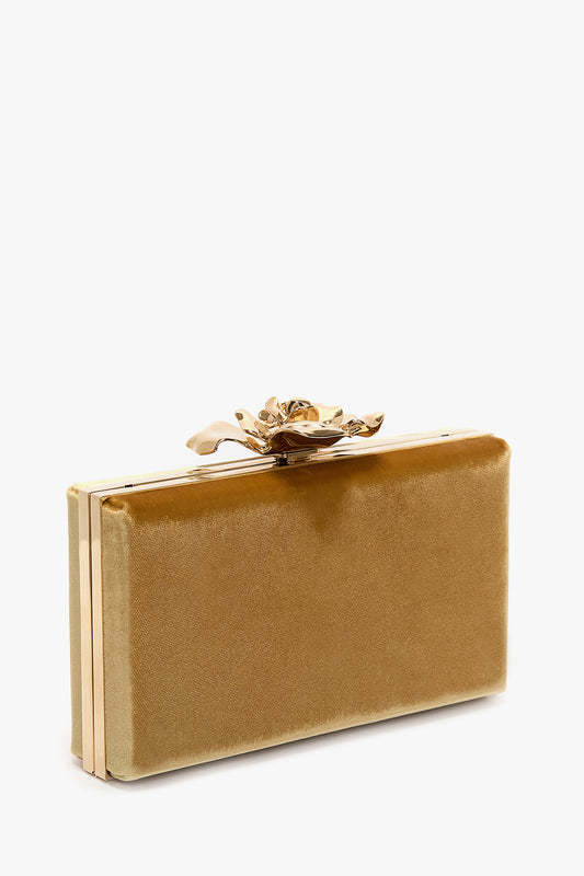 Frame Flower Bag Minaudiere In Light Gold