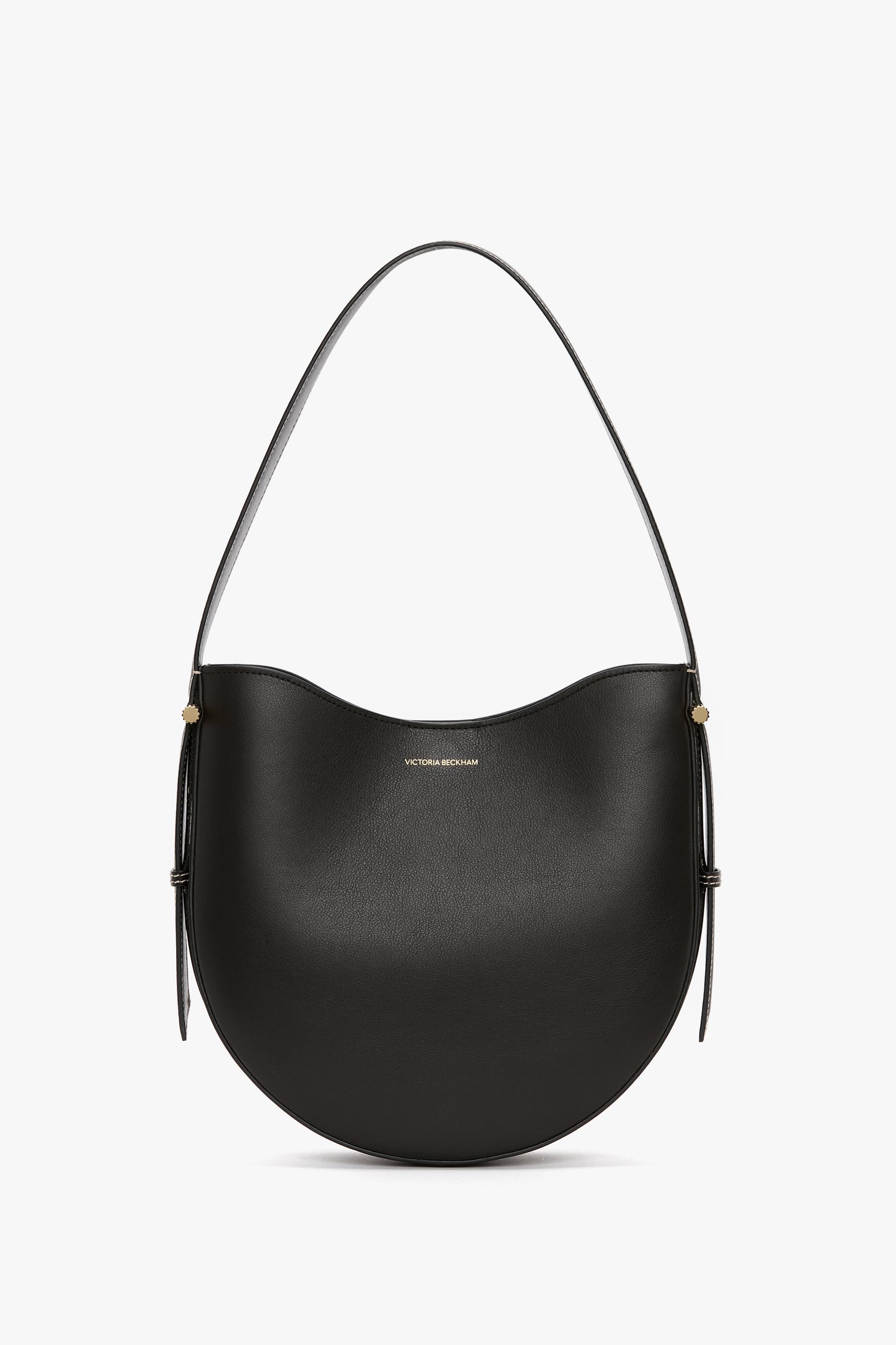 Medium Dia Hobo Bag In Black Smooth Leather