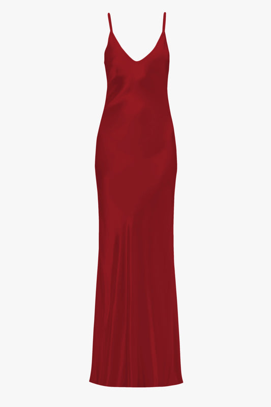 Low Back Cami Floor-Length Dress In Poppy Red