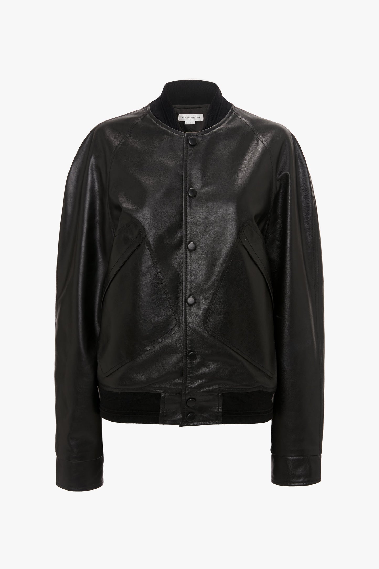 Leather Varsity Jacket In Black