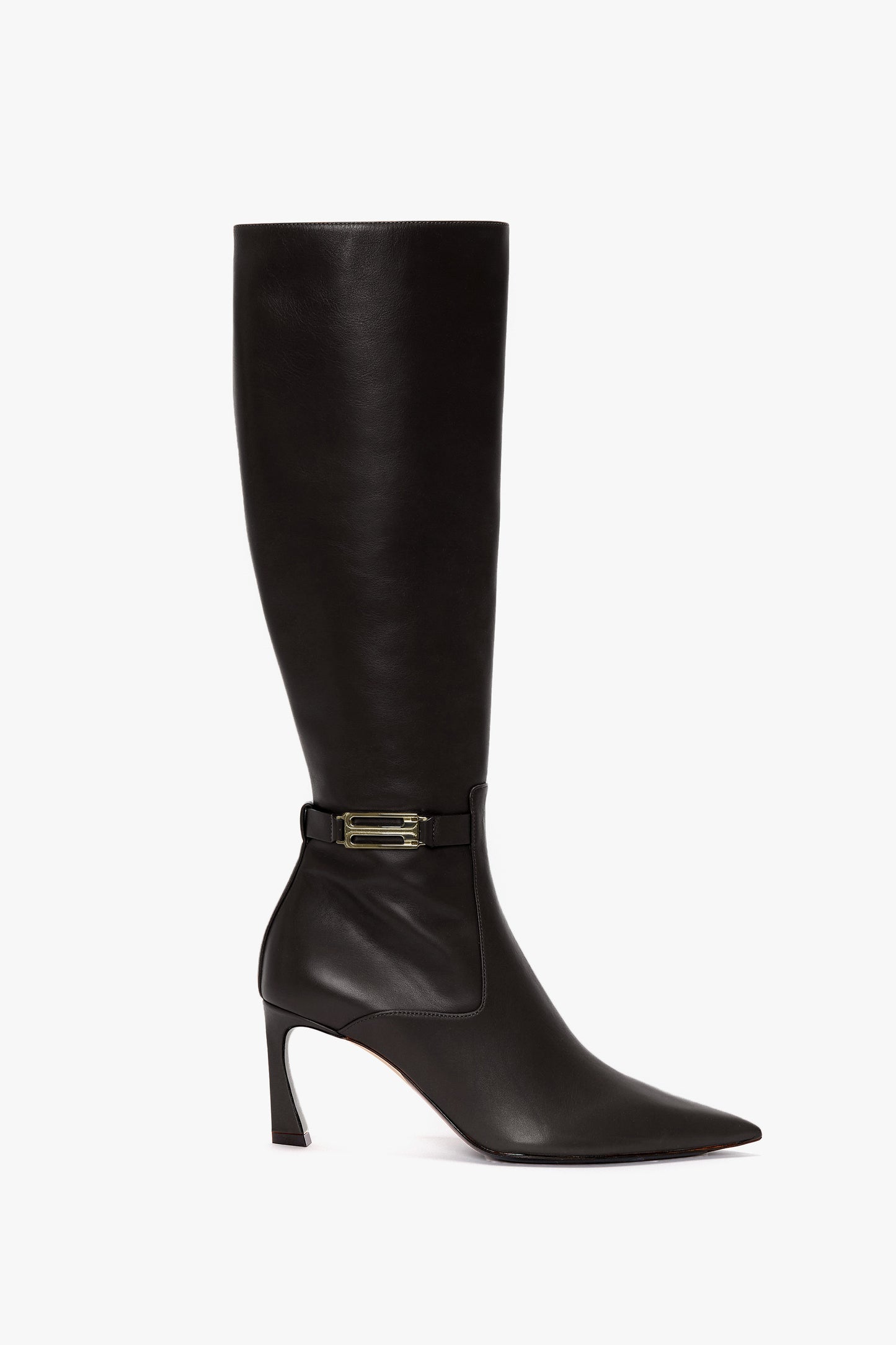 Pointed Toe Boot In Black Soft Calf Leather