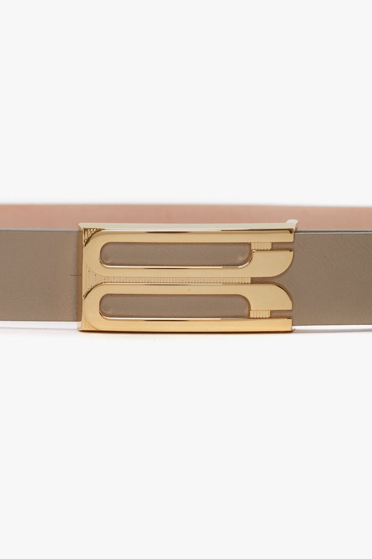 Frame Belt In Beige Leather