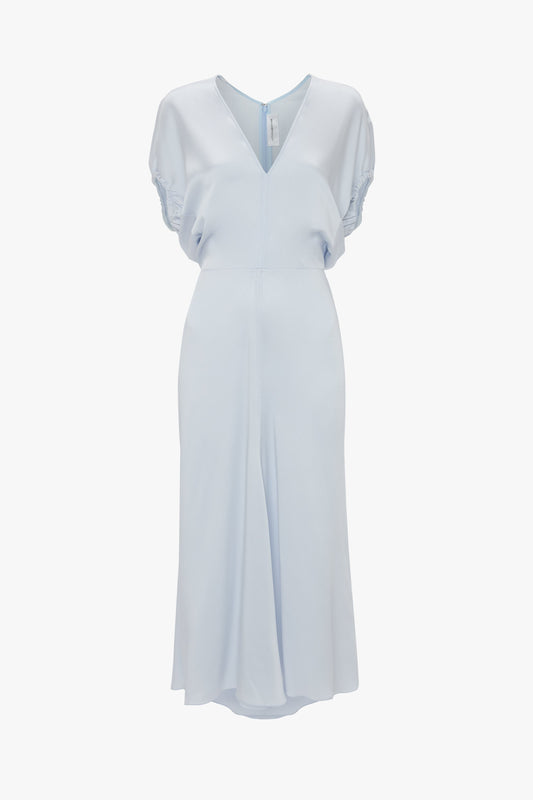 ワンピース Victoria Beckham BLOUSON DETAIL MIDI DRESS Blouson Detail Midi Dress In Macadamia | Designer Dresses