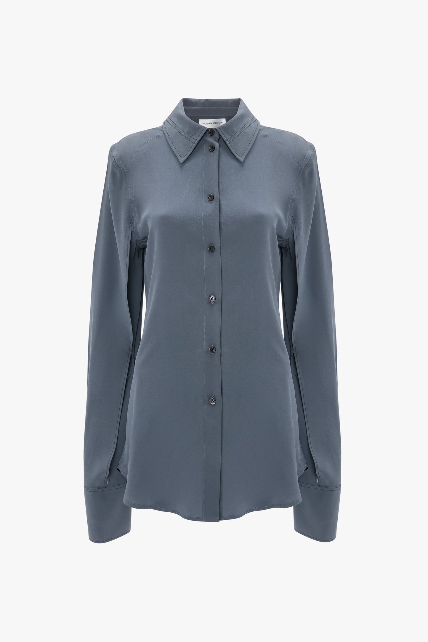 Split Sleeve Fitted Shirt In Graphite