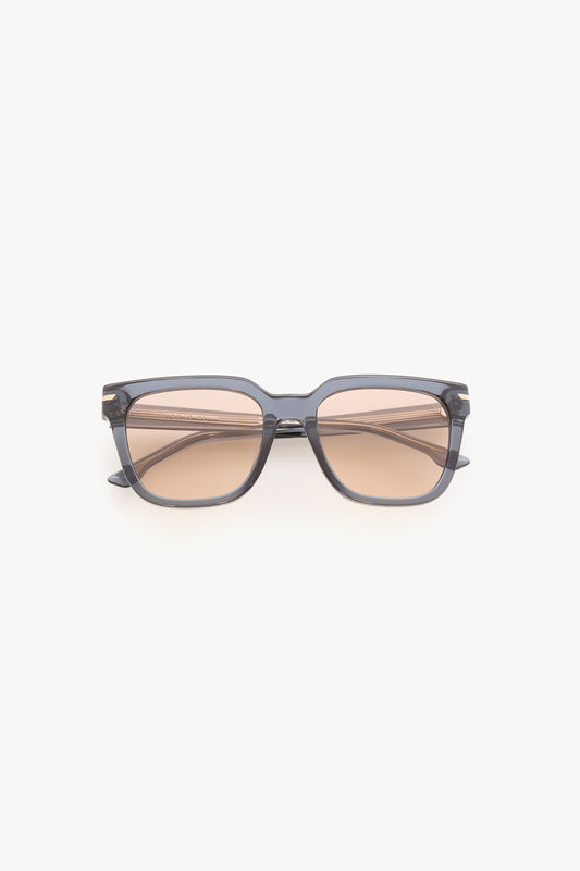 Oversized Acetate Sunglasses In Transparent Blue