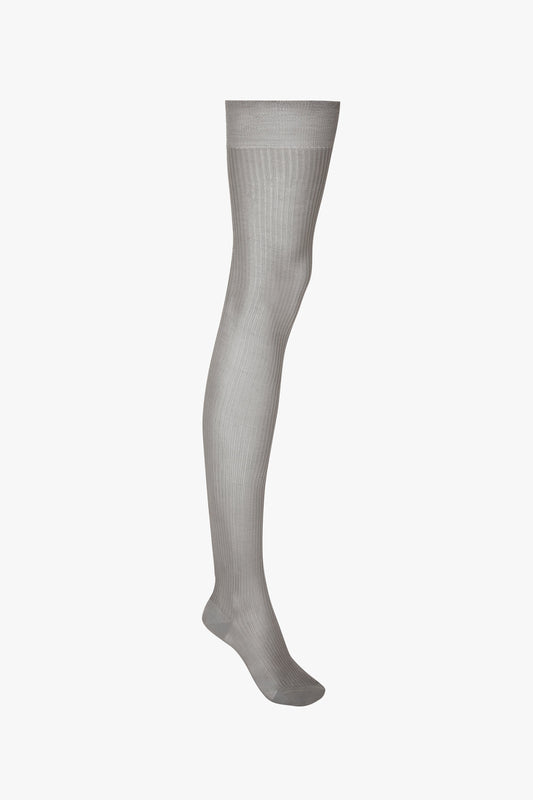 A single Victoria Beckham Exclusive Over The Knee Sock in Grey displayed against a white background.