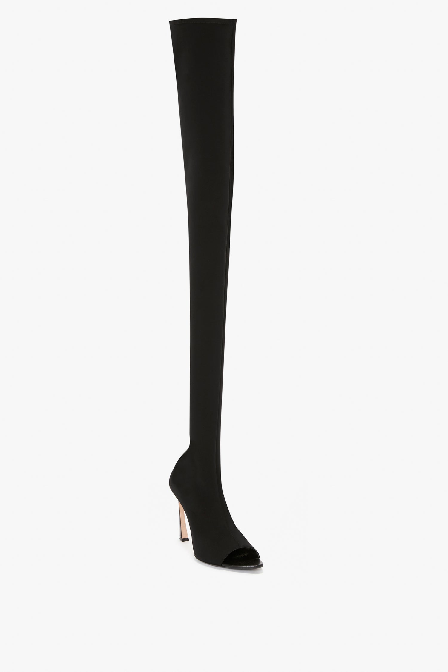 Peep Toe Stretch Jersey Boot In Black – Victoria Beckham Inc