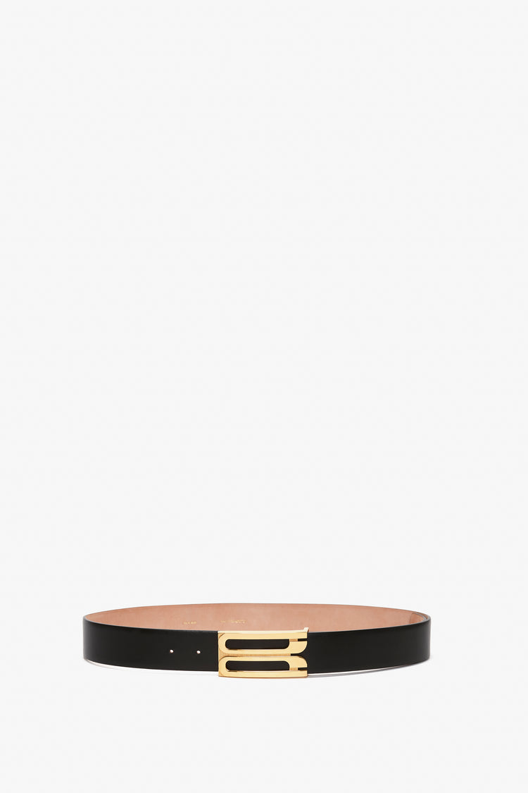 Exclusive Jumbo Frame Belt In Black Leather