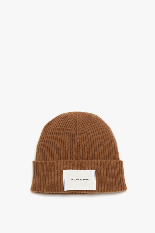 Exclusive Logo Patch Beanie In Camel
