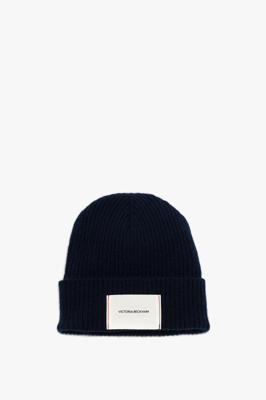 Exclusive Logo Patch Beanie In Navy