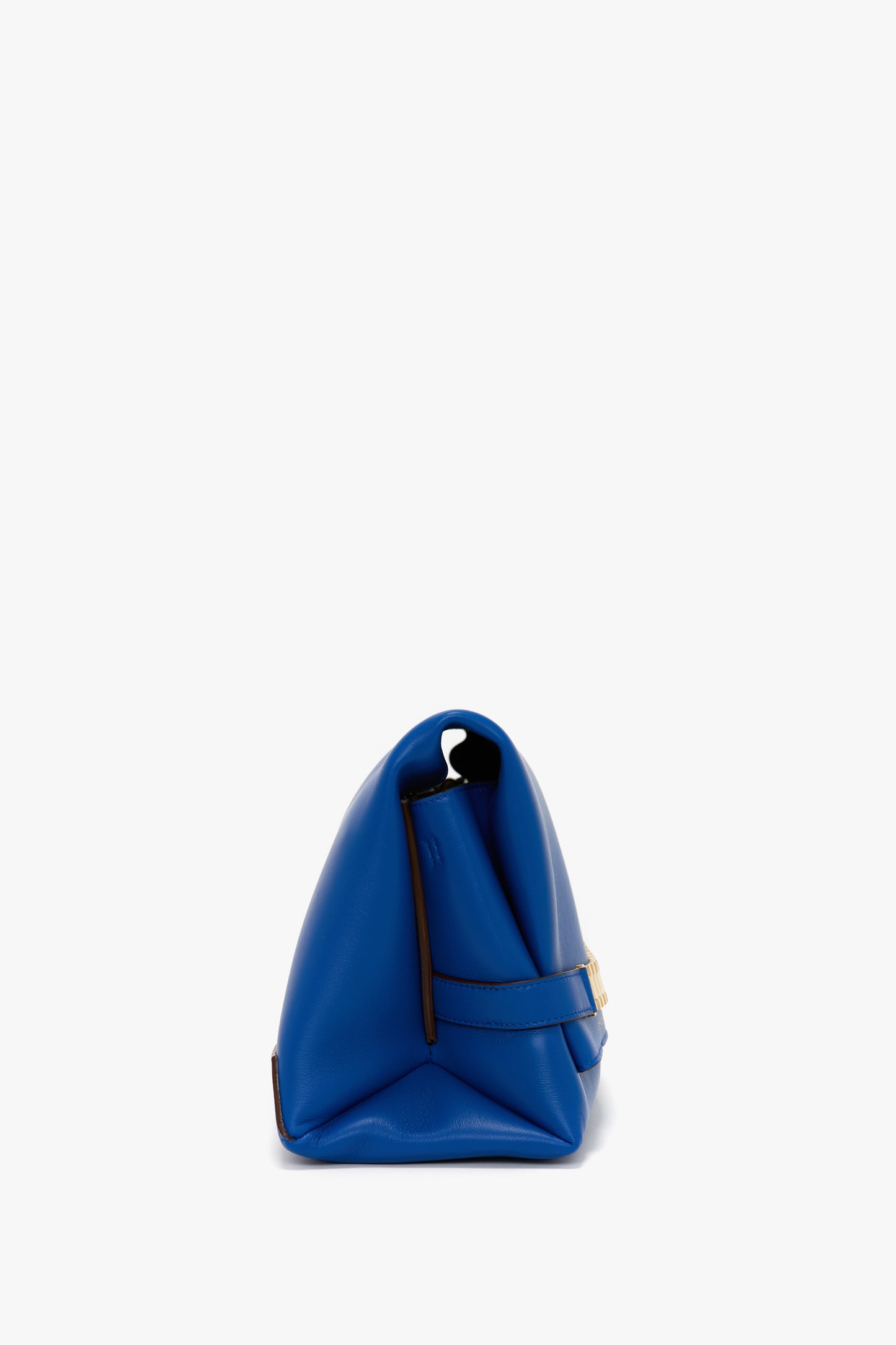 Chain Pouch Bag With Strap In Sapphire Blue Leather