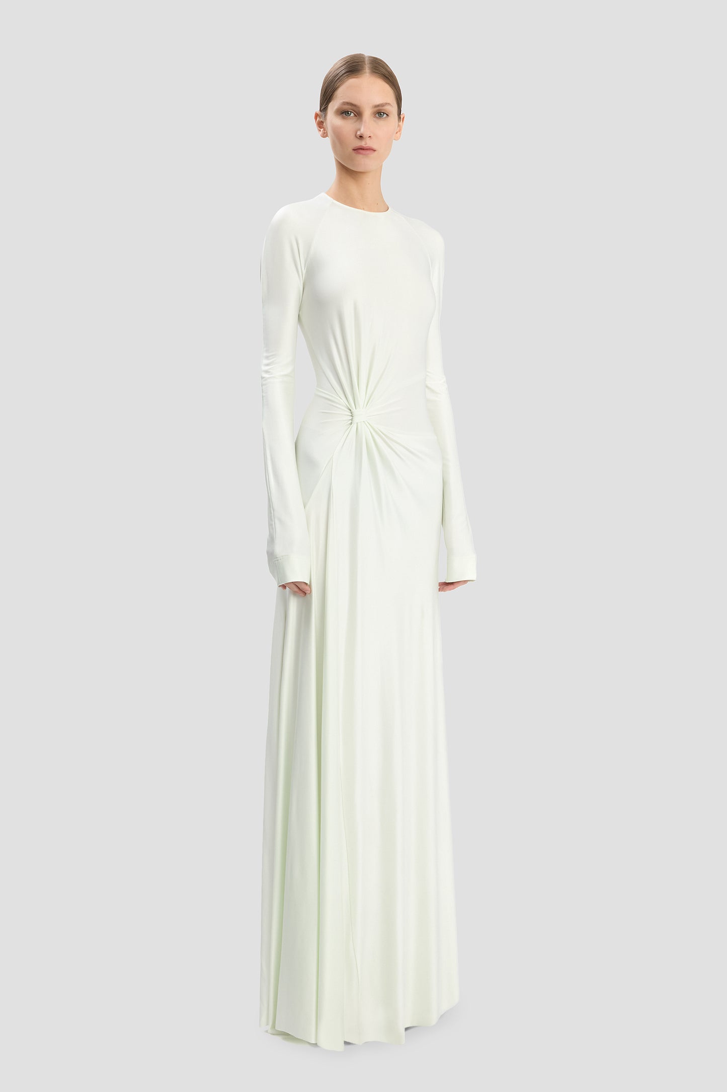 Twist Waist Gown In Aloe