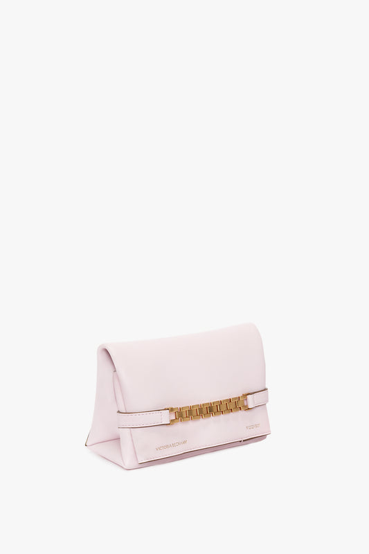 EXCLUSIVE Mini Chain Pouch With Long Strap In Bubblegum Pink Leather
