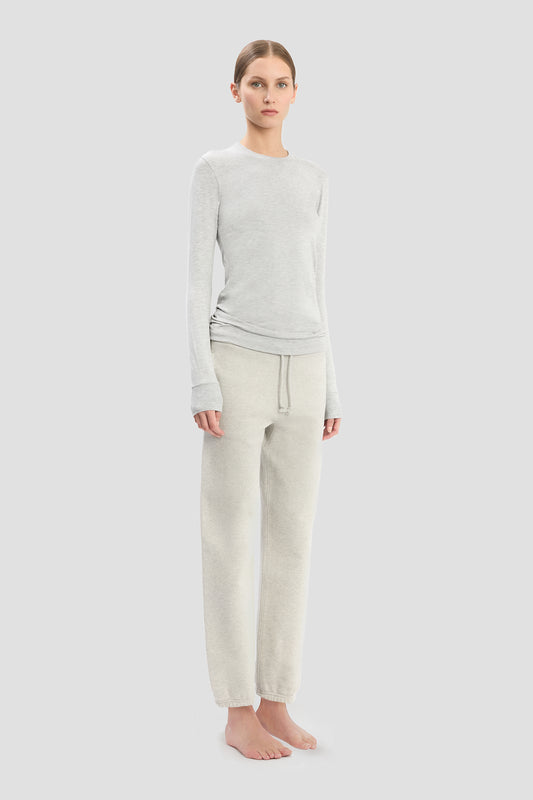 Long Sleeve T-Shirt In Grey Marl