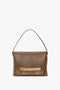 A Chain Pouch Bag With Strap In Khaki Leather by Victoria Beckham.