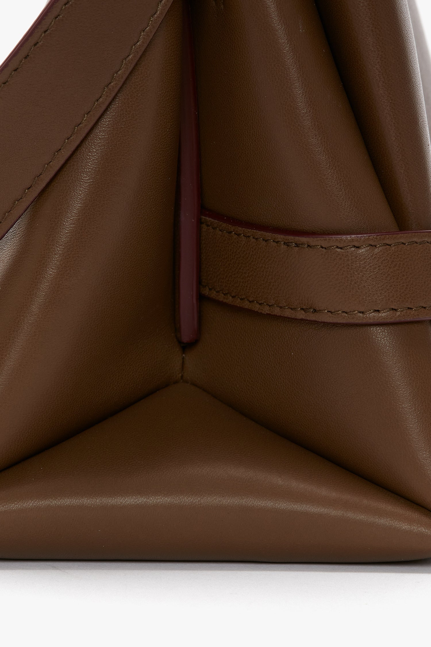 Victoria Beckham Chain Pouch With Strap Khaki Leather Shoulder Bag