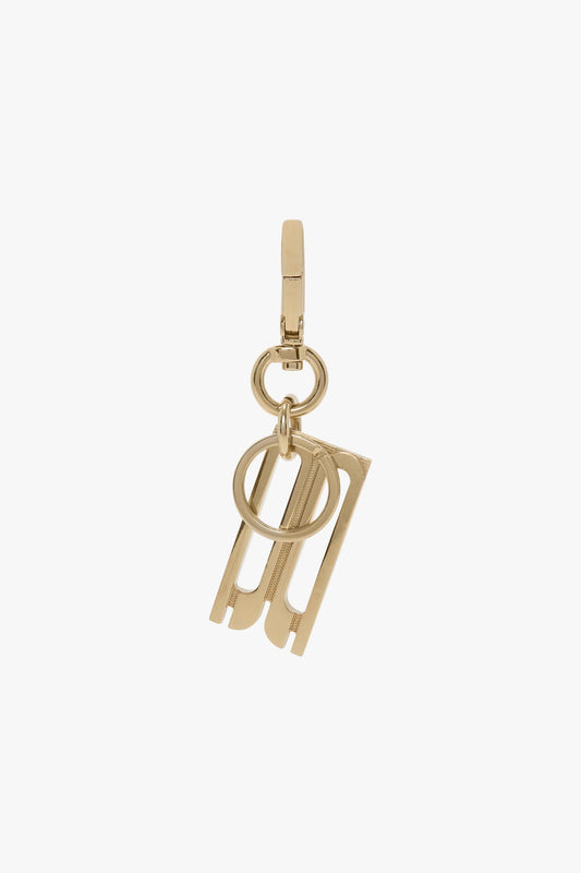 B Charm Keyring In Gold