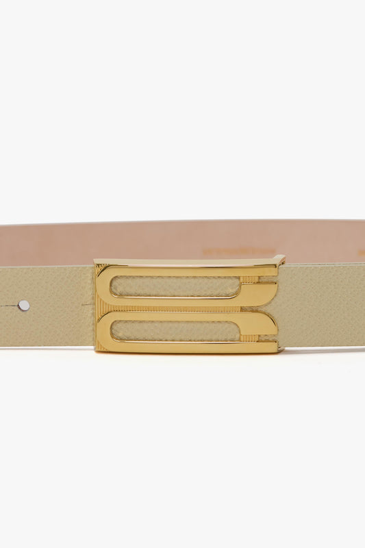 Frame Belt In Ivory Grained Leather