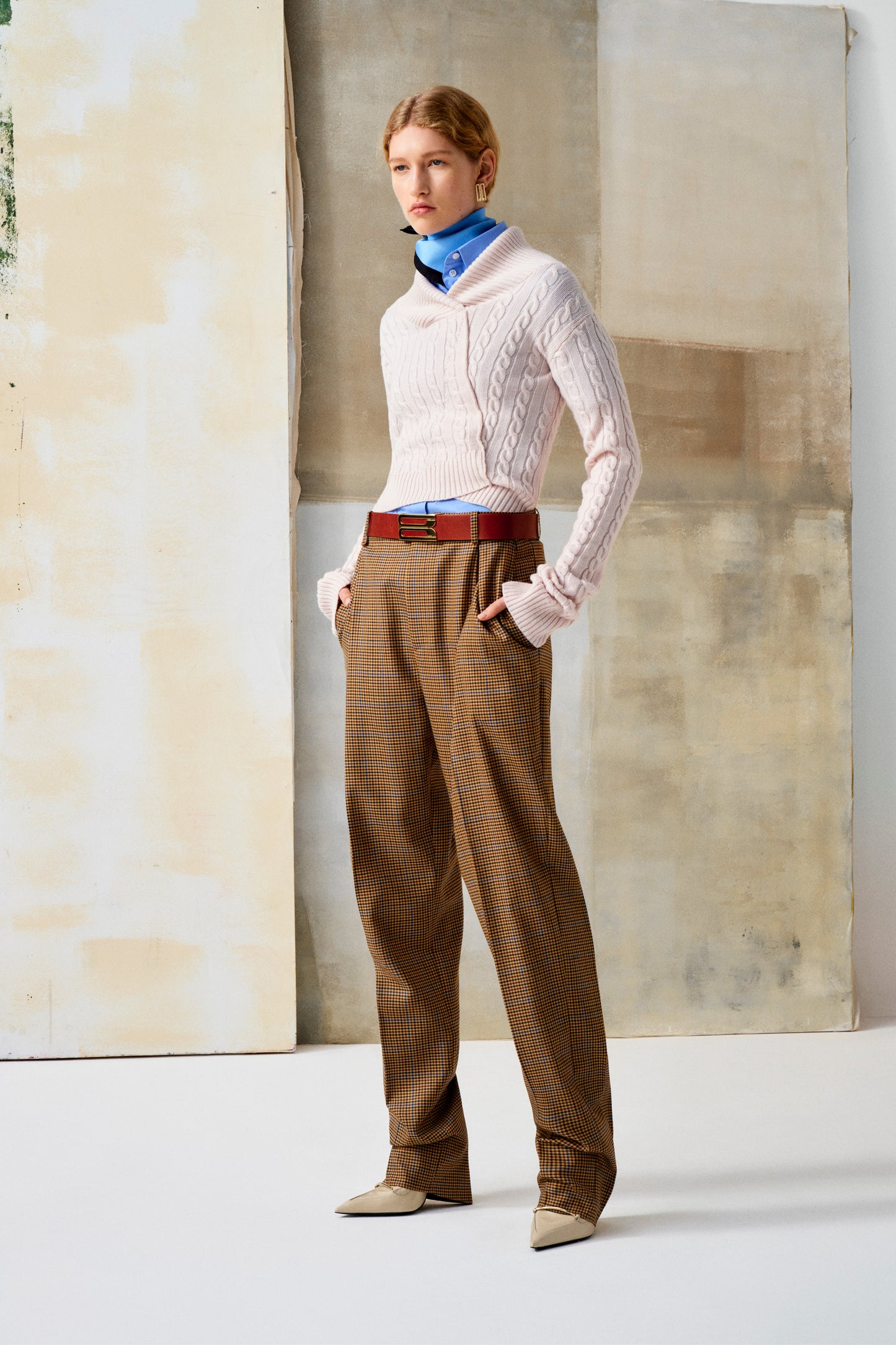 Asymmetric Chino Trouser In Tobacco