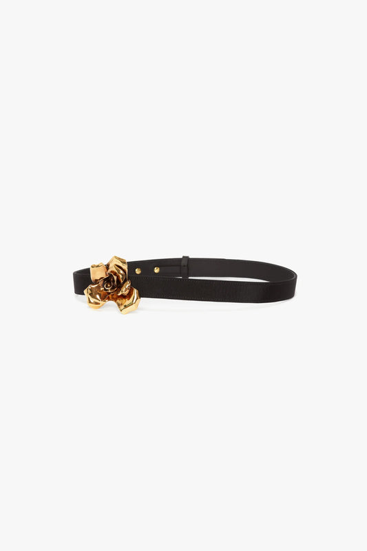 Exclusive Flower Belt In Black And Gold