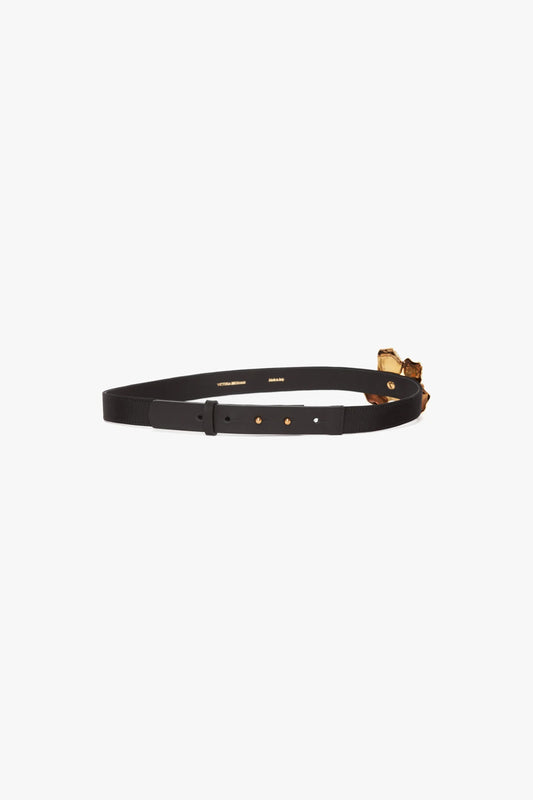 Exclusive Flower Belt In Black And Gold