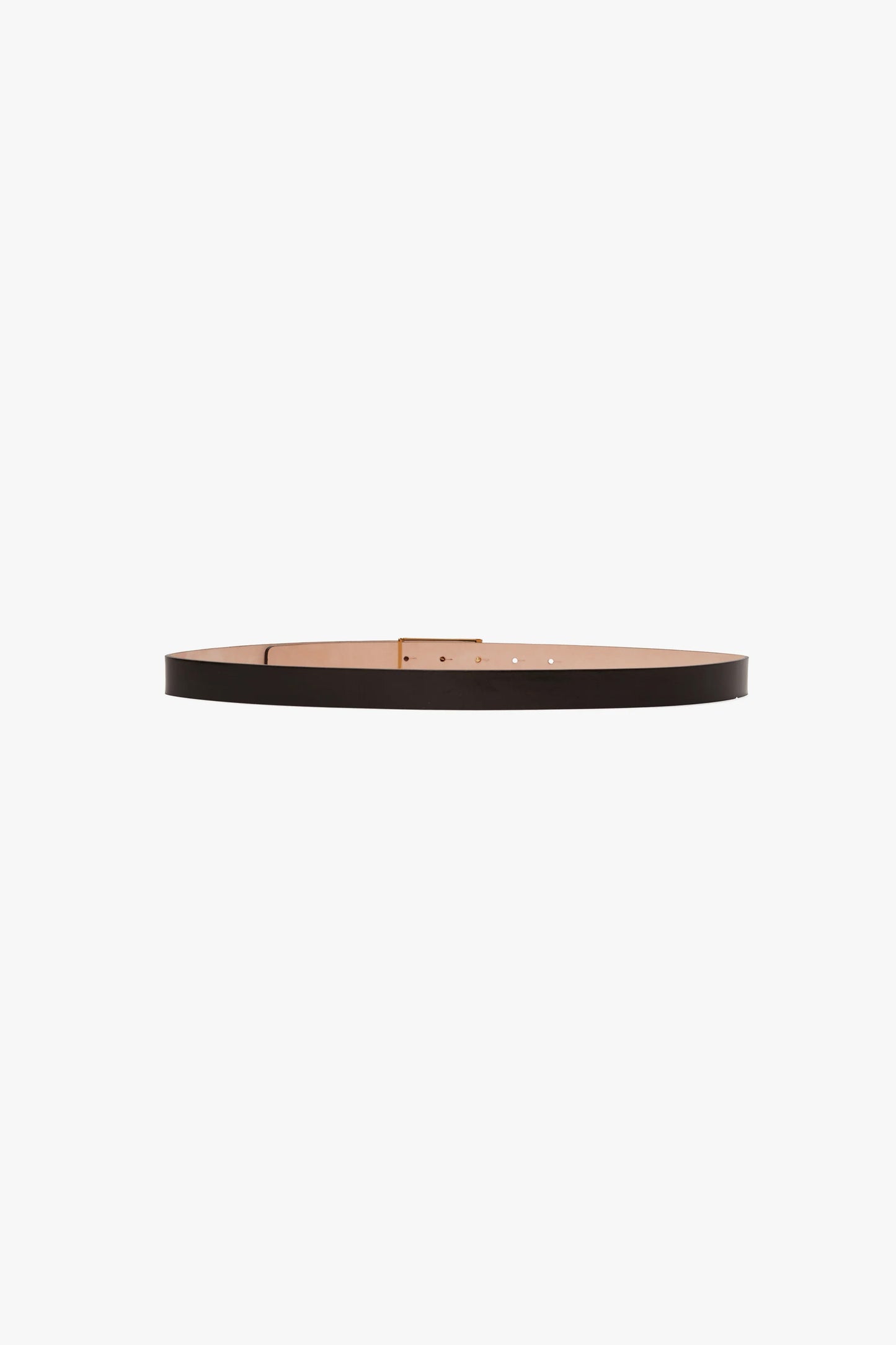 Frame Belt In Black Glossed Leather