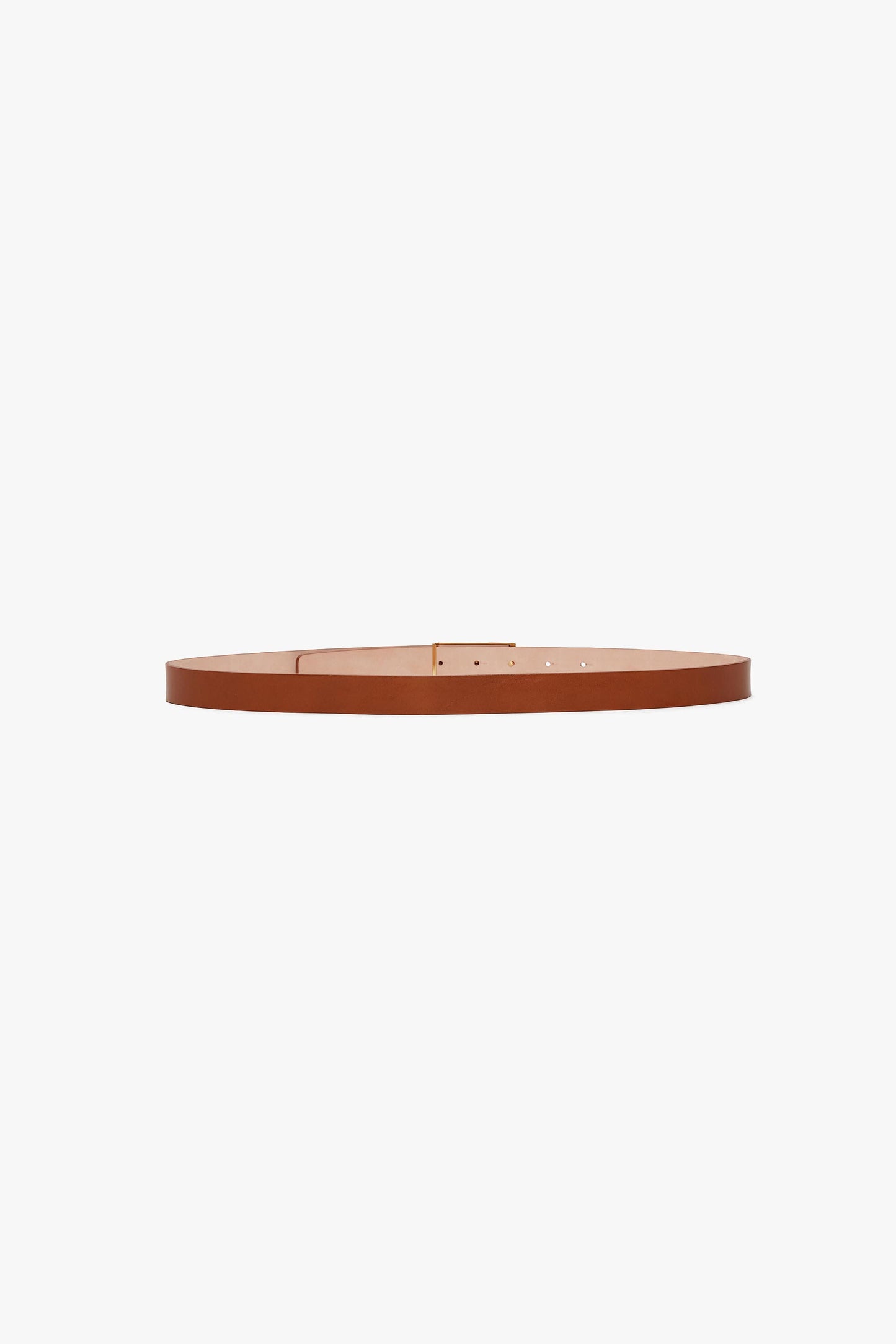 Frame Belt In Tan Glossed Leather