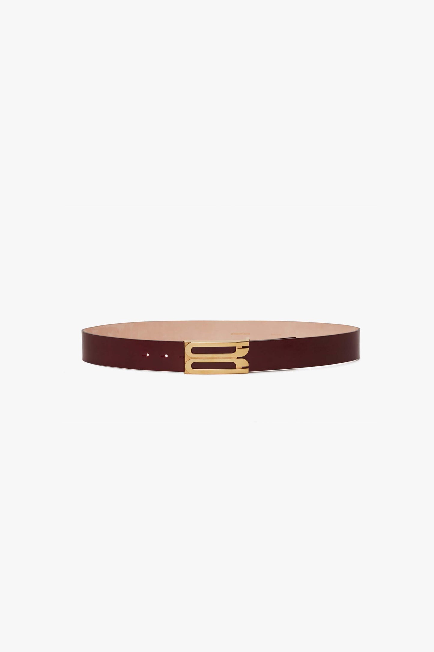 Jumbo Frame Belt In Burgundy Glossed Leather