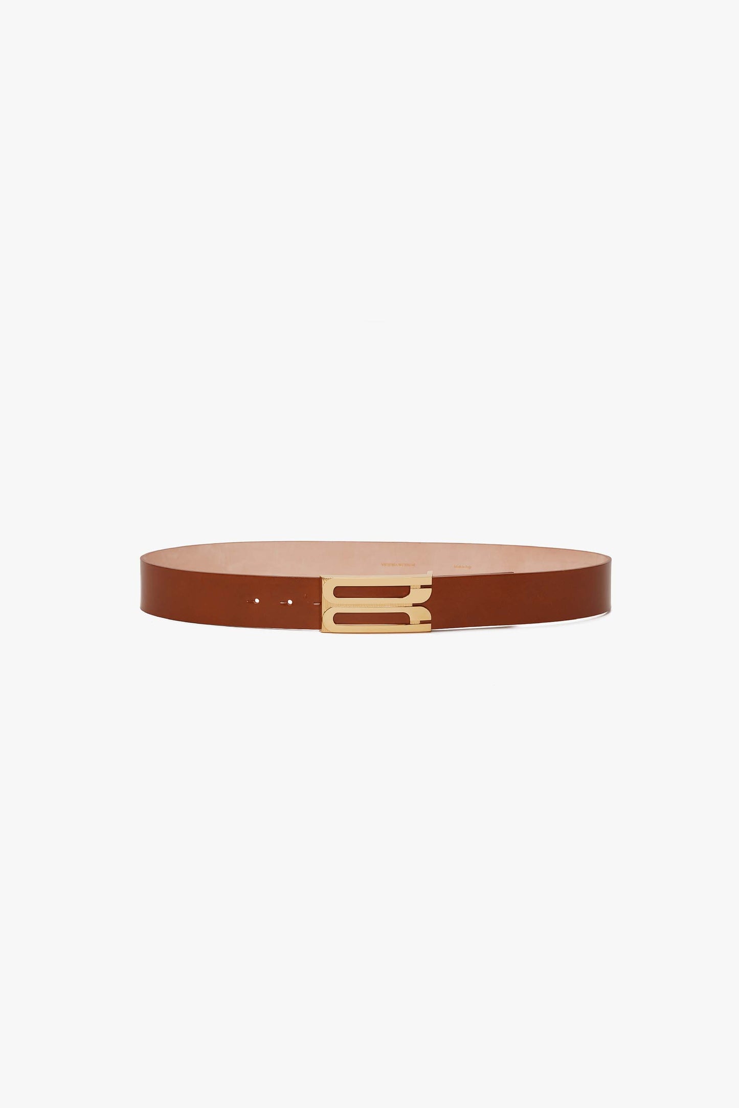 Jumbo Frame Belt In Tan Leather