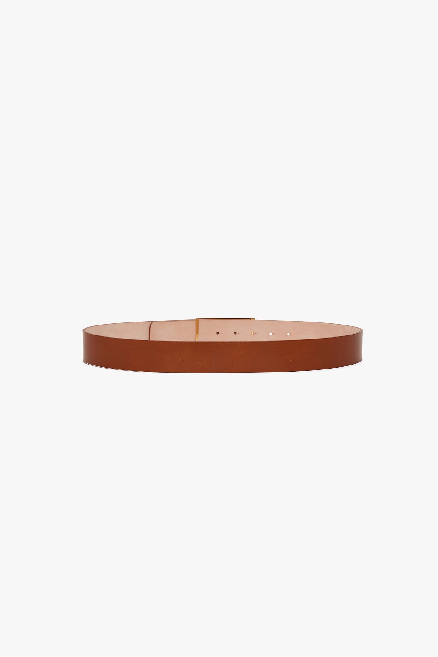 Jumbo Frame Belt In Tan Leather