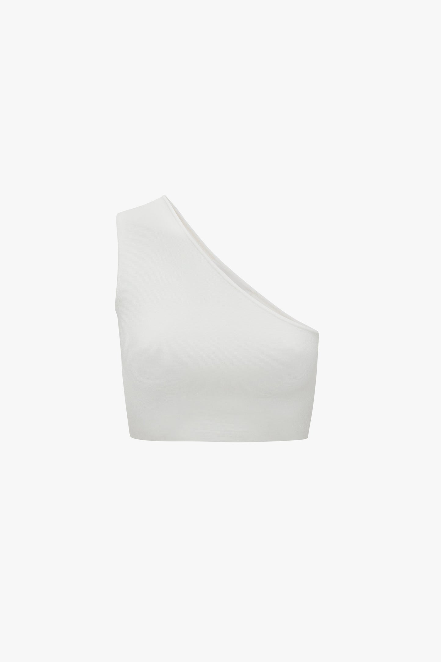 VB Body One Shoulder Crop Top In White