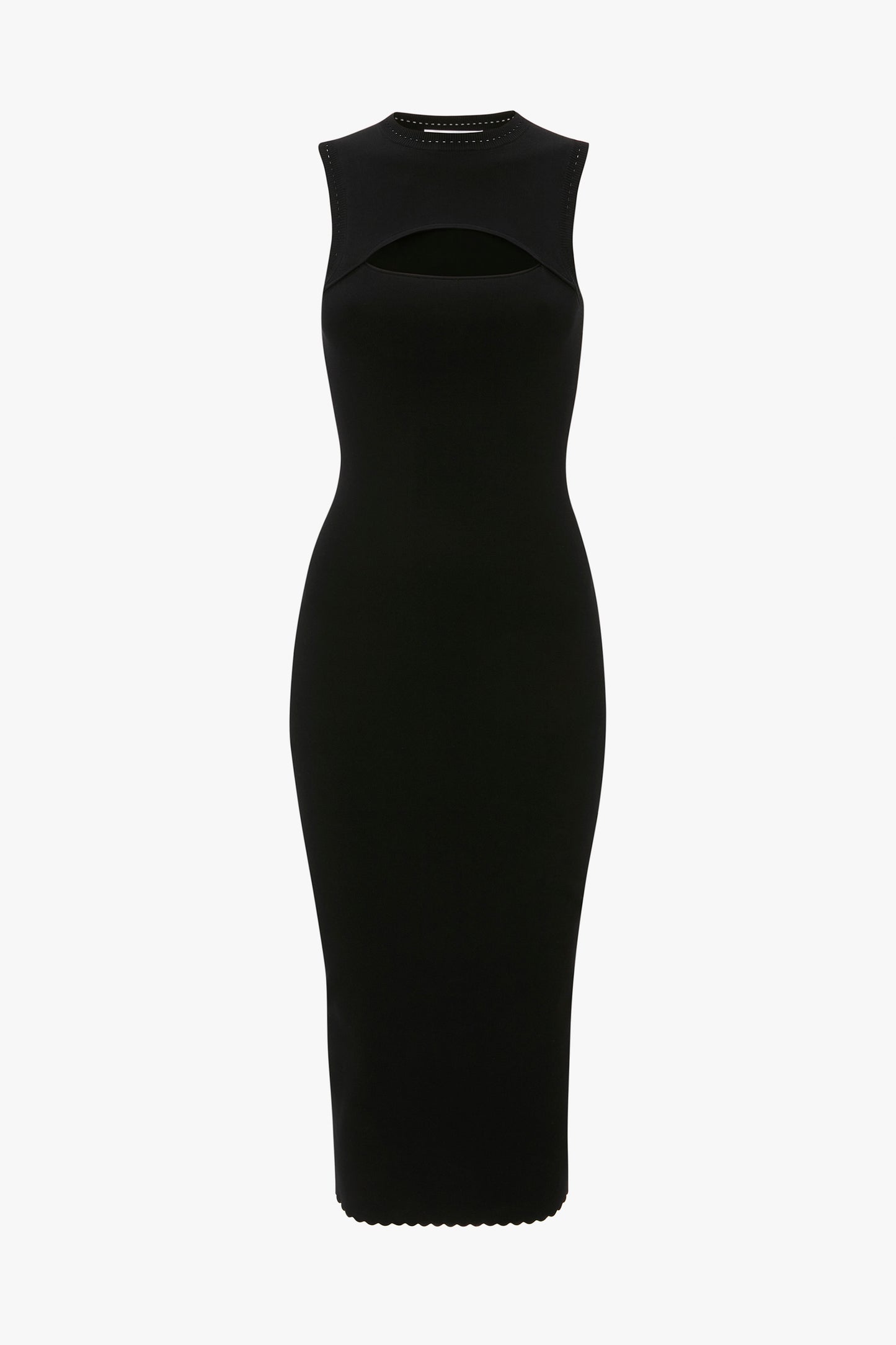 VB Body Slash Front Midi Dress In Black