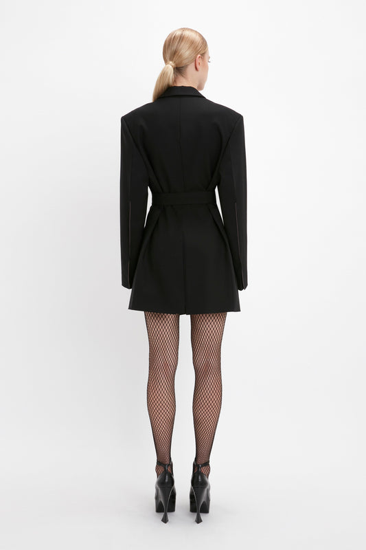 Double Breasted Tailored Dress In Black