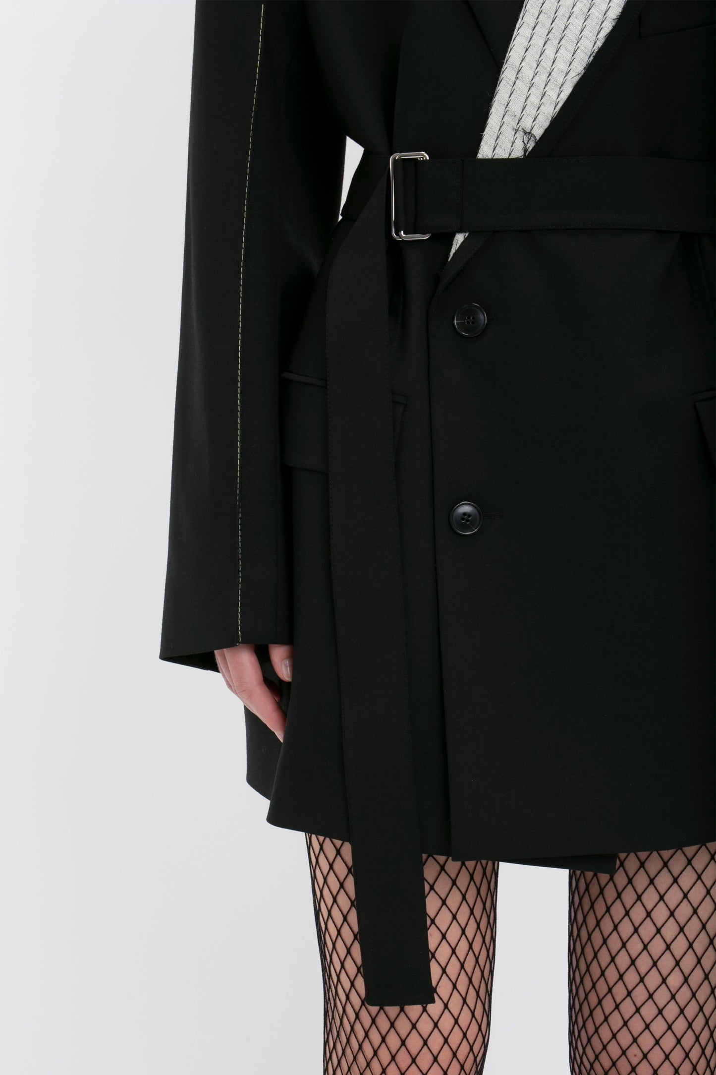 Double Breasted Tailored Dress In Black