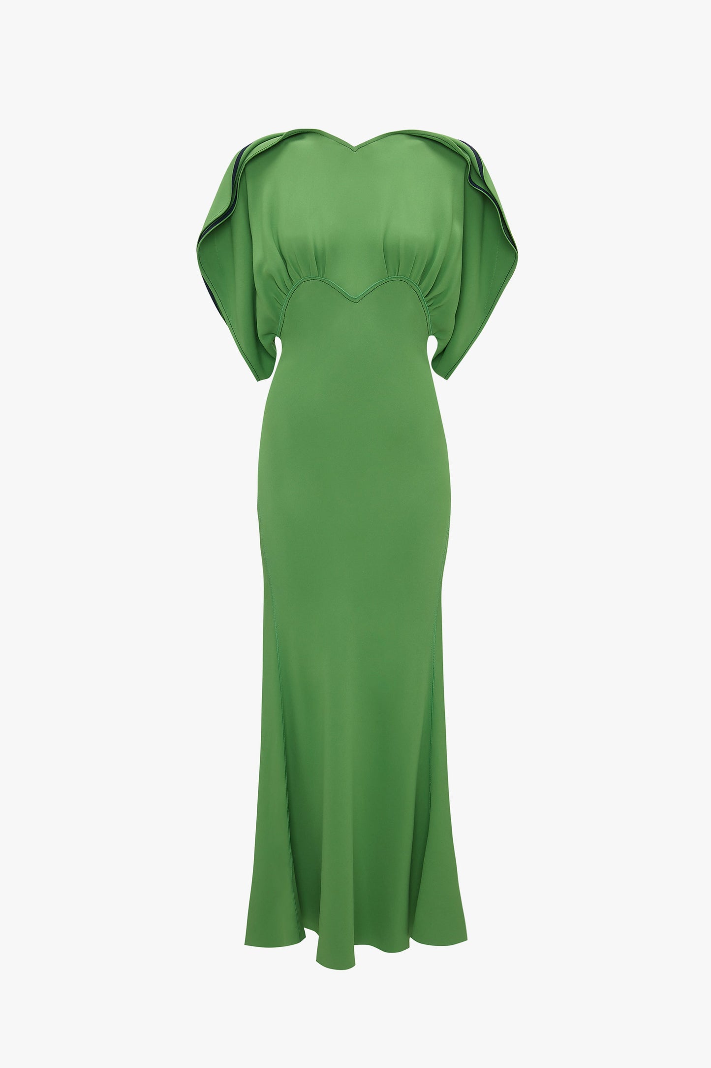Drape Sleeve Midi Dress In Shamrock