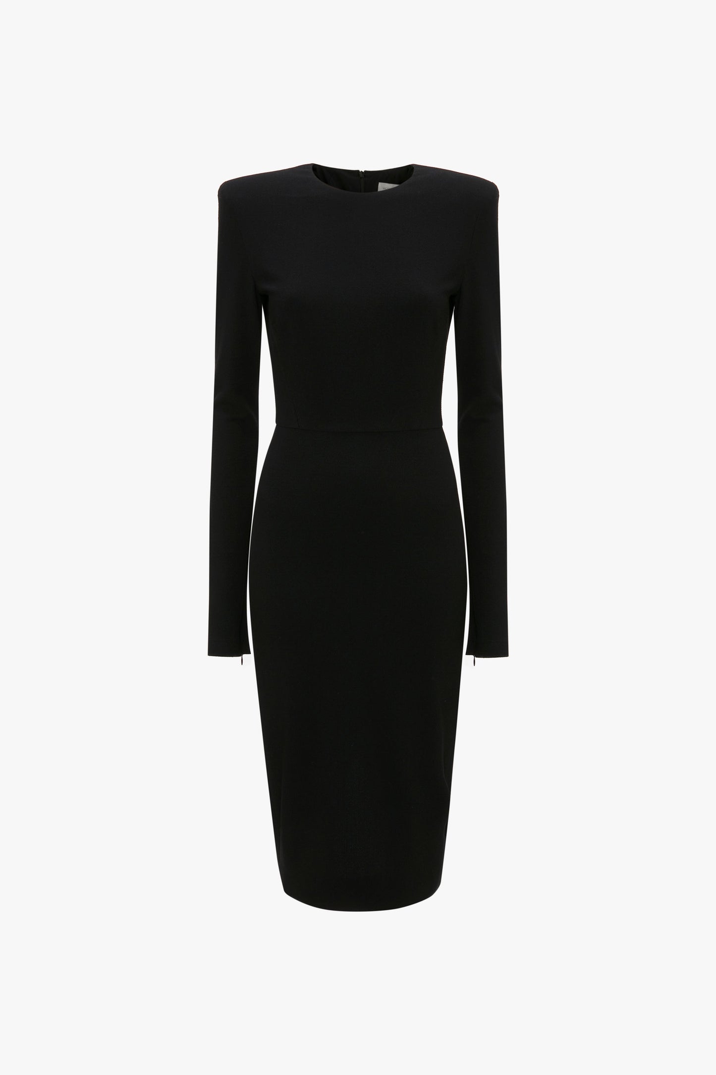 Long Sleeve T-Shirt Fitted Dress In Black