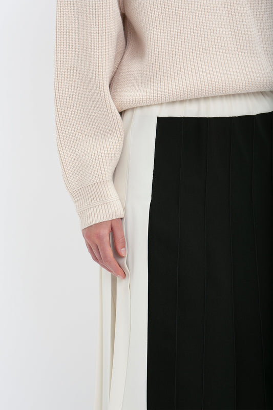 Oversized Polo Neck Jumper In Cream