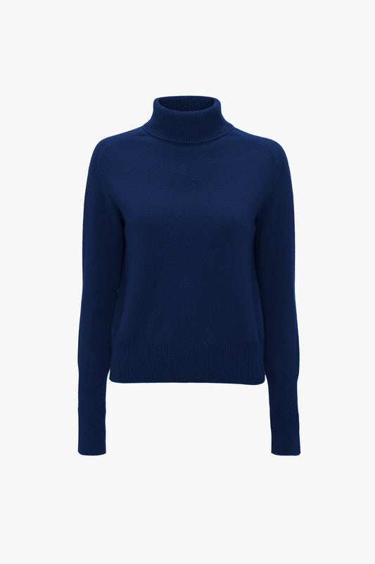 Polo Neck Jumper In Navy