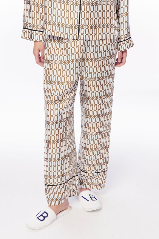 Korean Fashion Ladies Louis Vuitton Silk Pajama Set, Women's