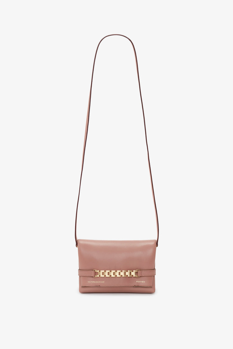 Mini Pouch With Long Strap In Truffle Leather