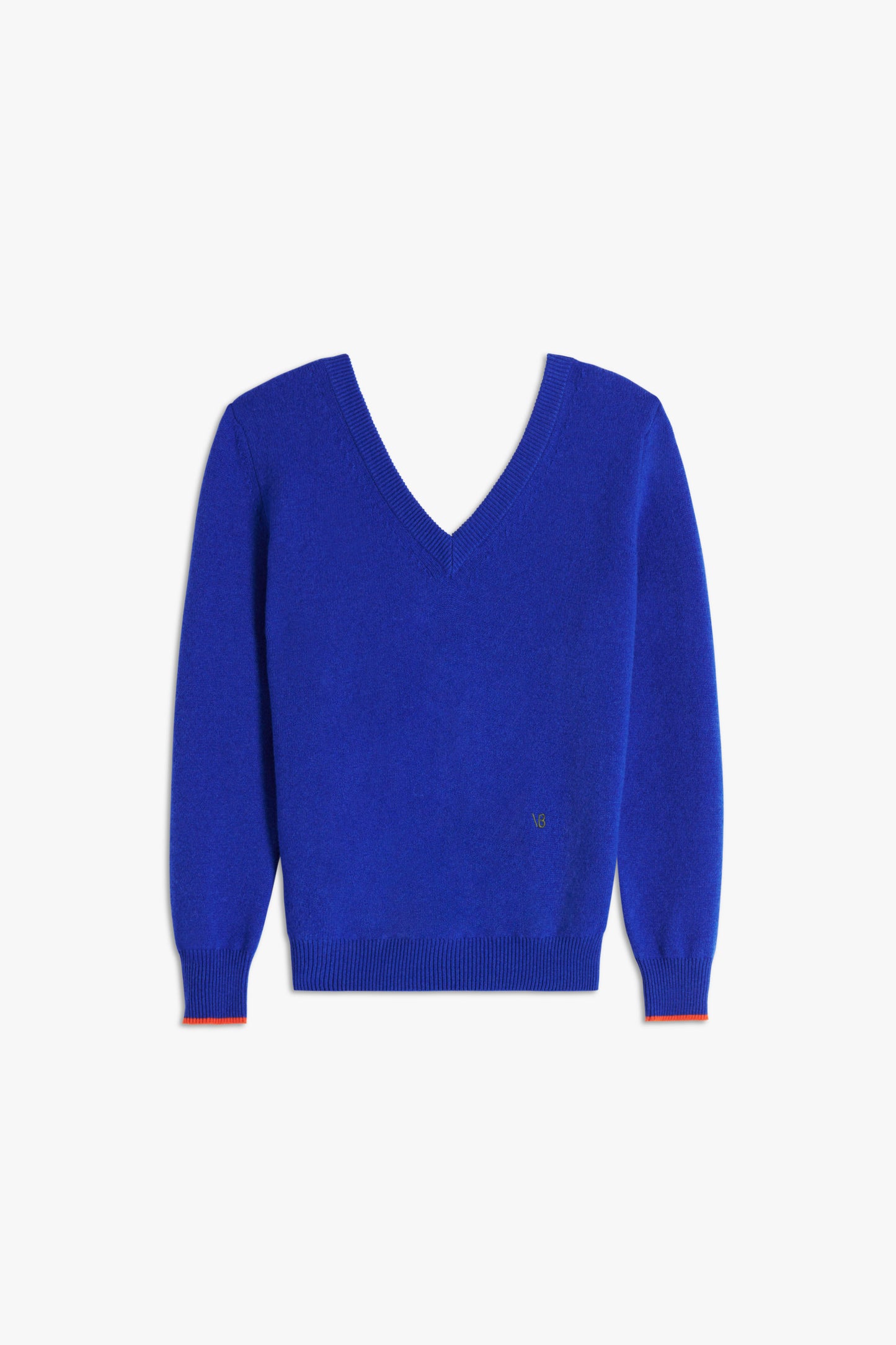 Double V-Neck Jumper in Cobalt