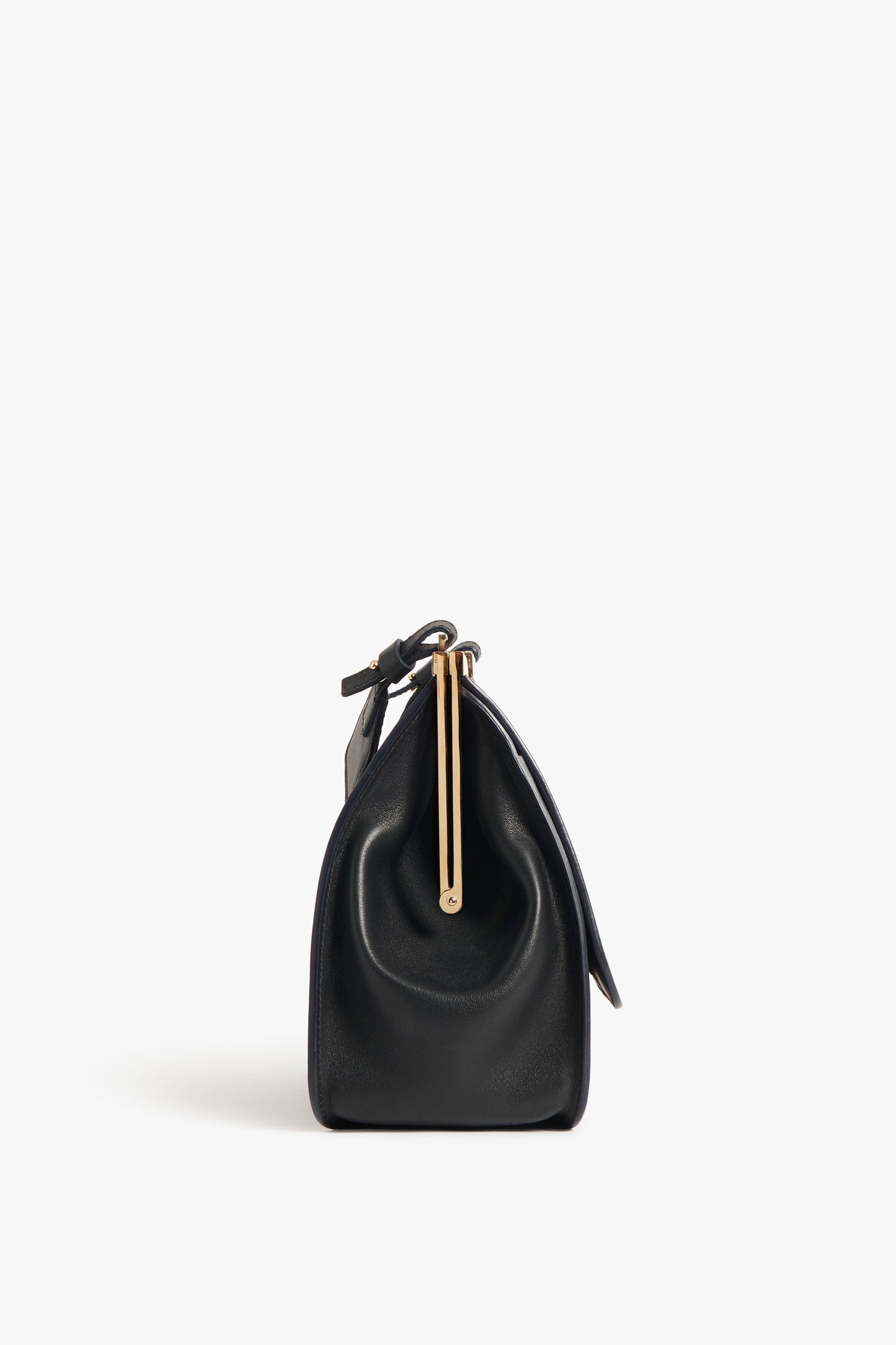 Black Soft Leather Top-Handle Flap Satchel Shoulder Bags