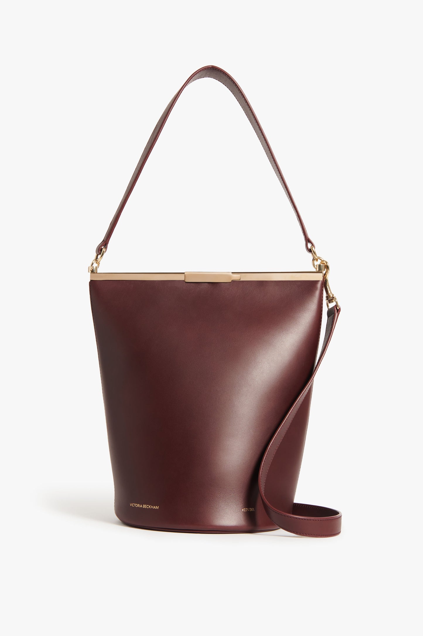 Frame Bucket Bag In Burgundy Leather
