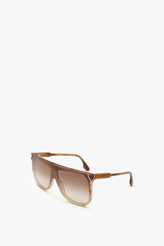 Classic Flat Top V Sunglasses in Striped Honey