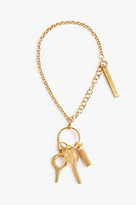 Key Charm Anklet In Gold