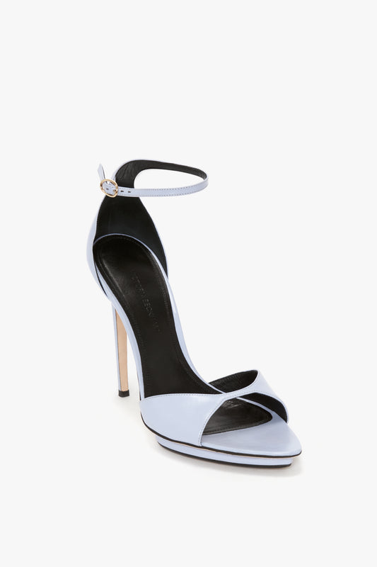 Pointy Toe Stiletto Sandal in Lilac Leather