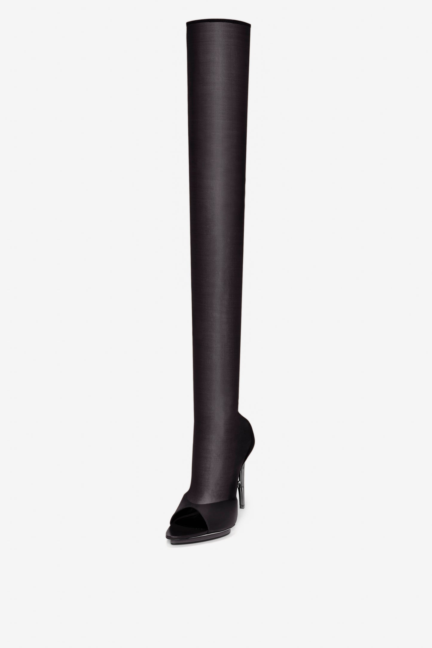 Pointy Toe Mesh Boot in Black