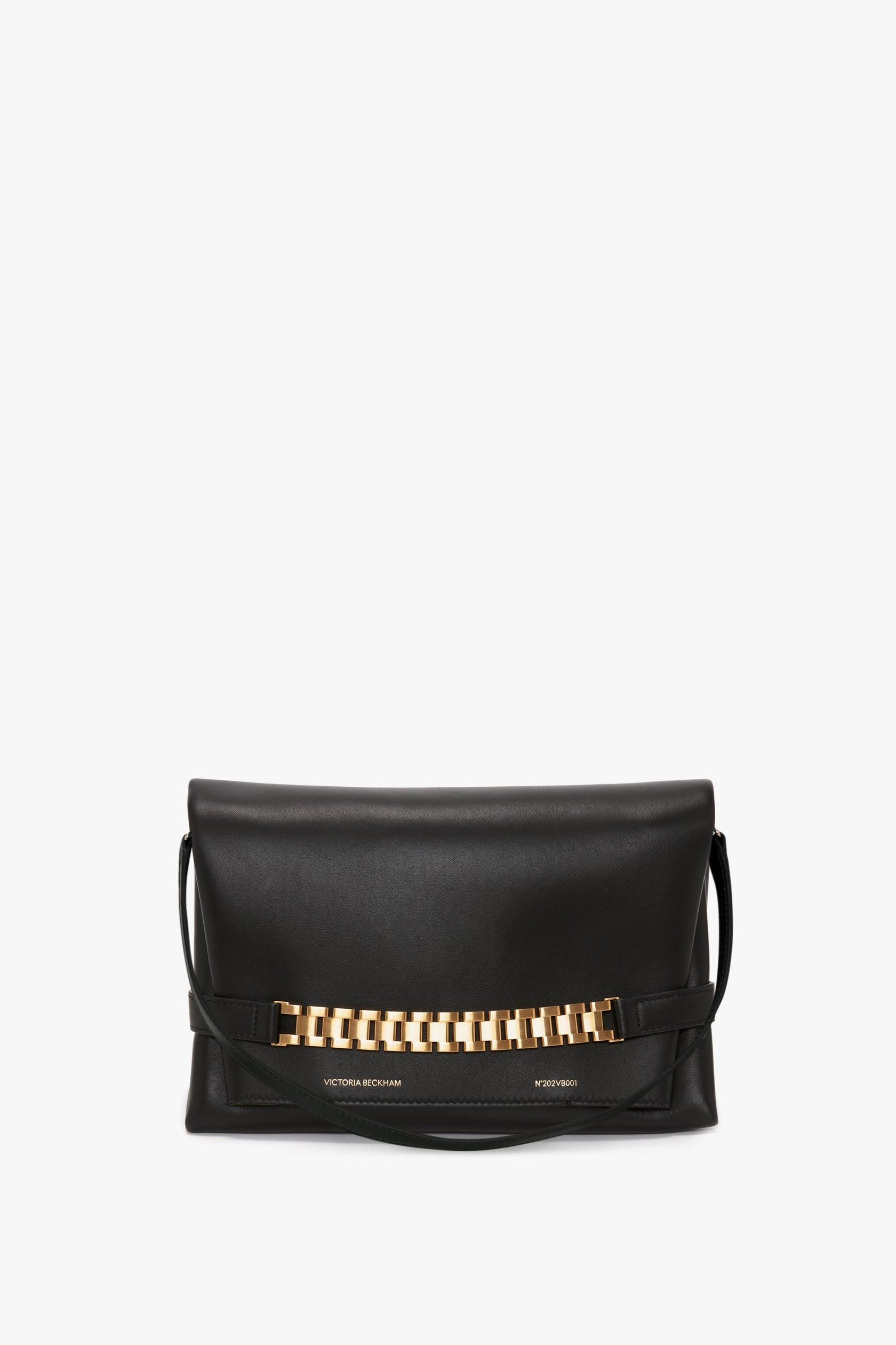 Chain Pouch with Strap In Black Leather – Victoria Beckham US