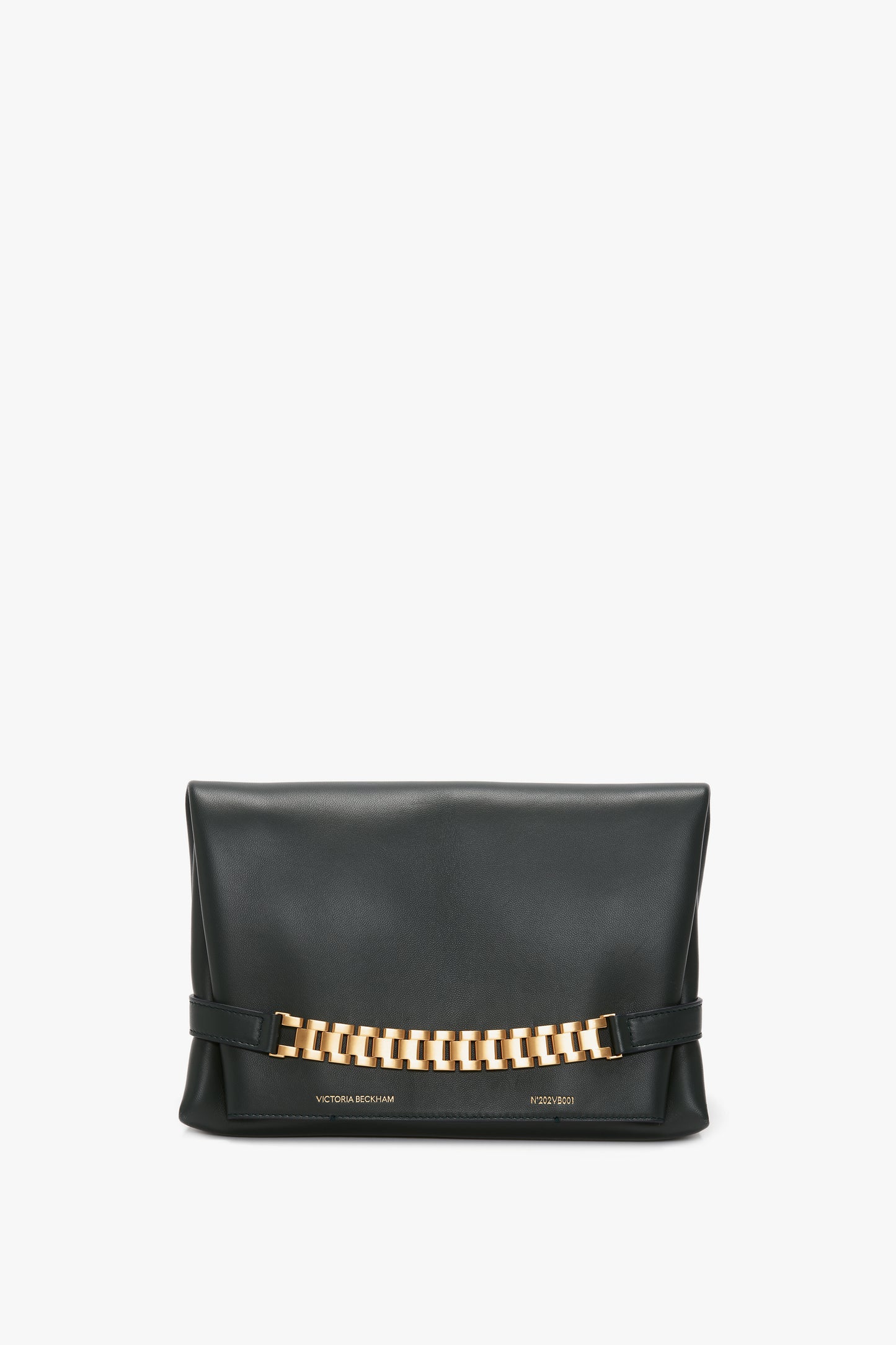 black logo leather pouch